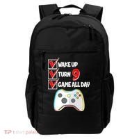 Wake Up Turn Nine Game All Day 9th Birthday Backpack thumb 0