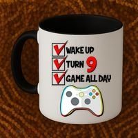 Wake Up Turn Nine Game All Day 9th Birthday Coffee Mug thumb 2