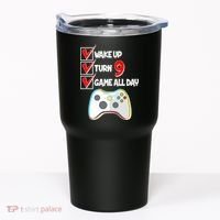 Wake Up Turn Nine Game All Day 9th Birthday Tumbler thumb 0