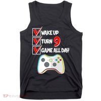 Wake Up Turn Nine Game All Day 9th Birthday Tank Top thumb 0