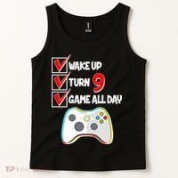 Wake Up Turn Nine Game All Day 9th Birthday Tank Top thumb 2
