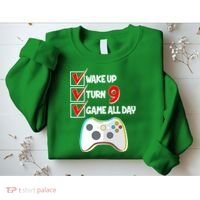 Wake Up Turn Nine Game All Day 9th Birthday Sweatshirt thumb 2