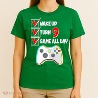 Wake Up Turn Nine Game All Day 9th Birthday T-Shirt thumb 4