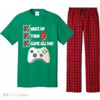 Wake Up Turn Nine Game All Day 9th Birthday Pajama Set thumb 0