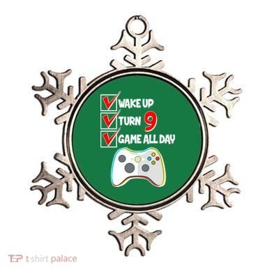 Wake Up Turn Nine Game All Day 9th Birthday Ornament