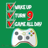 Wake Up Turn Nine Game All Day 9th Birthday Ornament thumb 1