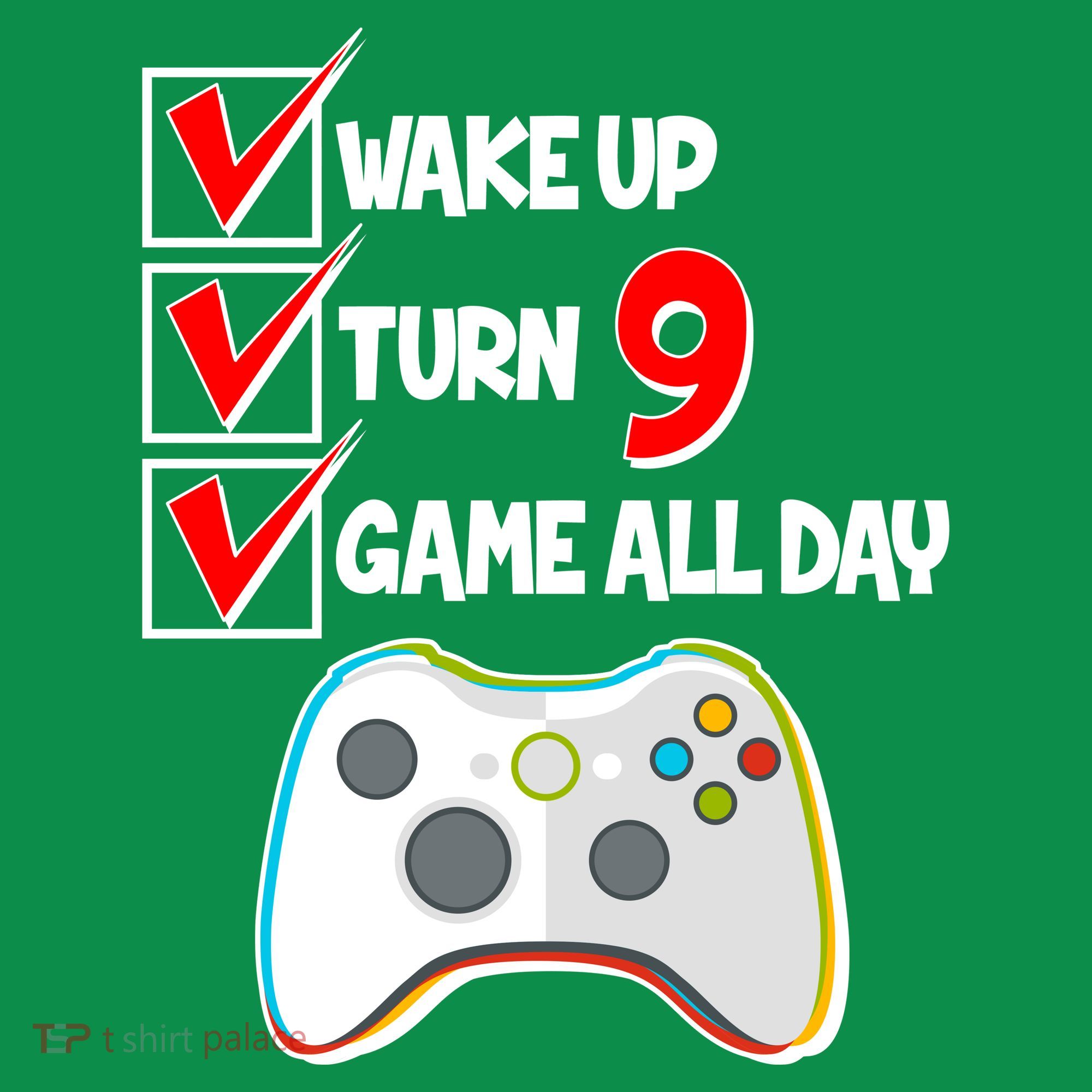 Wake Up Turn Nine Game All Day 9th Birthday Ornament