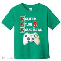 Wake Up Turn Nine Game All Day 9th Birthday Toddler T-Shirt thumb 0