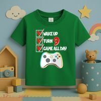Wake Up Turn Nine Game All Day 9th Birthday Toddler T-Shirt thumb 3