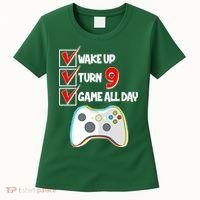 Wake Up Turn Nine Game All Day 9th Birthday Women's T-Shirt thumb 0