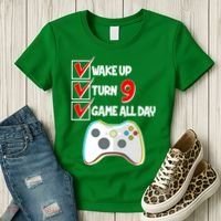 Wake Up Turn Nine Game All Day 9th Birthday Women's T-Shirt thumb 3