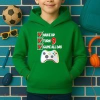 Wake Up Turn Nine Game All Day 9th Birthday Kids Hoodie thumb 2