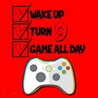 Wake Up Turn Nine Game All Day 9th Birthday Santa Hat thumb 1