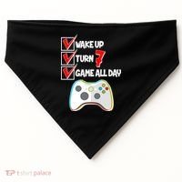 Wake Up Turn Seven Game All Day 7th Birthday USA-Made Doggie Bandana thumb 0