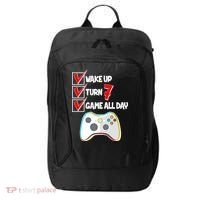 Wake Up Turn Seven Game All Day 7th Birthday City Backpack thumb 0