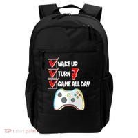 Wake Up Turn Seven Game All Day 7th Birthday Backpack thumb 0