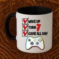 Wake Up Turn Seven Game All Day 7th Birthday Coffee Mug thumb 2