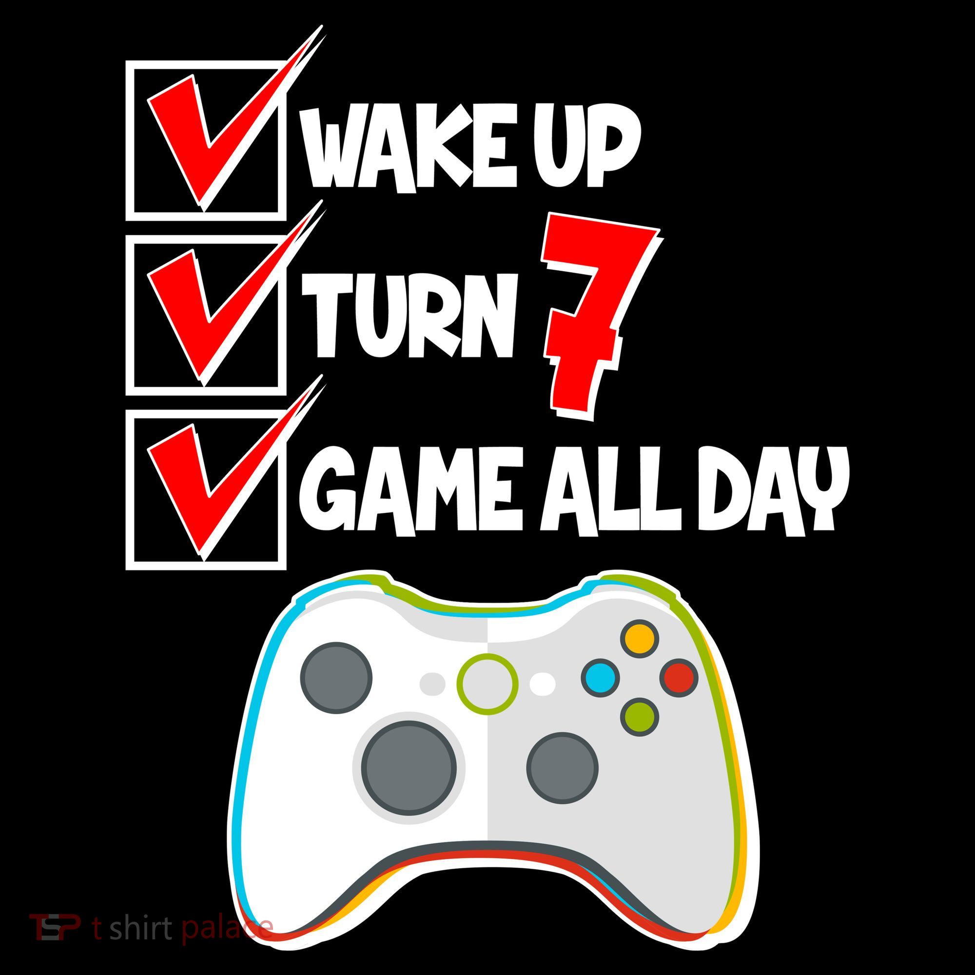 Wake Up Turn Seven Game All Day 7th Birthday Ornament