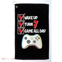 Wake Up Turn Seven Game All Day 7th Birthday Golf Towel thumb 0
