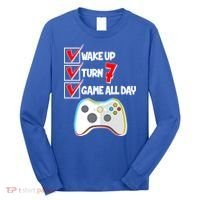 Wake Up Turn Seven Game All Day 7th Birthday Long Sleeve Shirt thumb 0