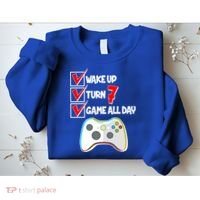 Wake Up Turn Seven Game All Day 7th Birthday Sweatshirt thumb 2