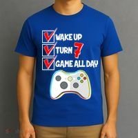 Wake Up Turn Seven Game All Day 7th Birthday T-Shirt thumb 3