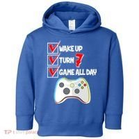 Wake Up Turn Seven Game All Day 7th Birthday Toddler Hoodie thumb 0
