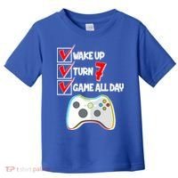 Wake Up Turn Seven Game All Day 7th Birthday Toddler T-Shirt thumb 0