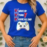 Wake Up Turn Seven Game All Day 7th Birthday Women's T-Shirt thumb 2