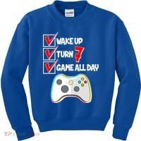 Wake Up Turn Seven Game All Day 7th Birthday Kids Sweatshirt thumb 0