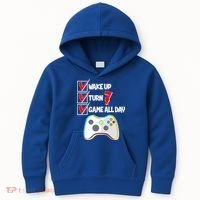 Wake Up Turn Seven Game All Day 7th Birthday Kids Hoodie thumb 0