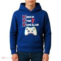 Wake Up Turn Seven Game All Day 7th Birthday Kids Hoodie thumb 4