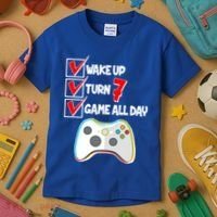 Wake Up Turn Seven Game All Day 7th Birthday Kids T-Shirt thumb 3