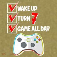 Wake Up Turn Seven Game All Day 7th Birthday Garment-Dyed Women's Muscle Tee thumb 6