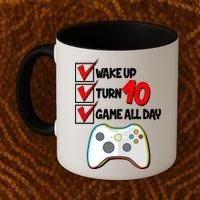 Wake Up Turn Ten Game All Day 10th Birthday Coffee Mug thumb 2