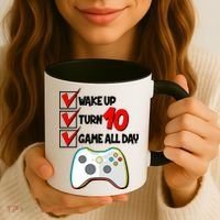 Wake Up Turn Ten Game All Day 10th Birthday Coffee Mug thumb 3