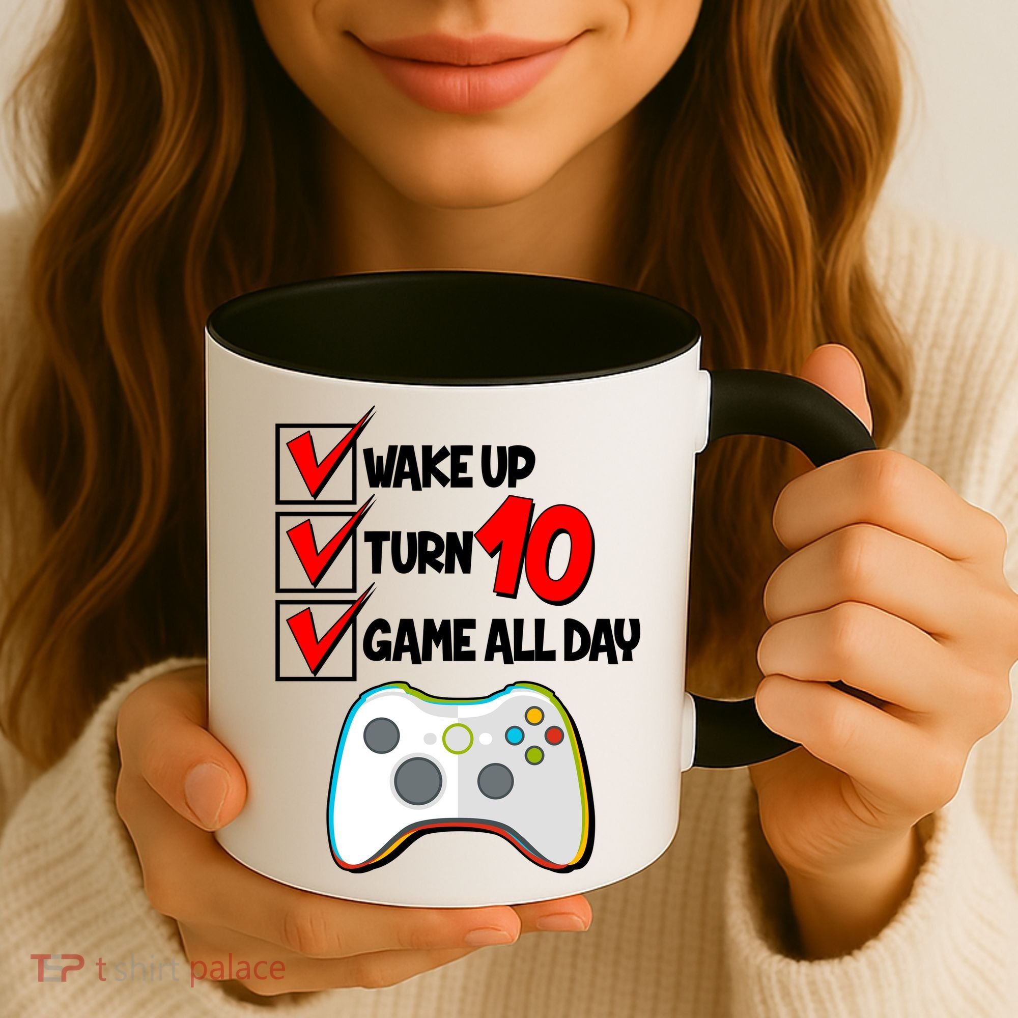 Wake Up Turn Ten Game All Day 10th Birthday Coffee Mug