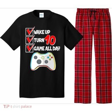 Wake Up Turn Ten Game All Day 10th Birthday Pajama Set