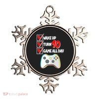 Wake Up Turn Ten Game All Day 10th Birthday Ornament thumb 0