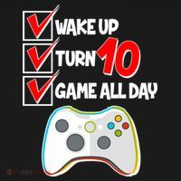 Wake Up Turn Ten Game All Day 10th Birthday Ornament thumb 1