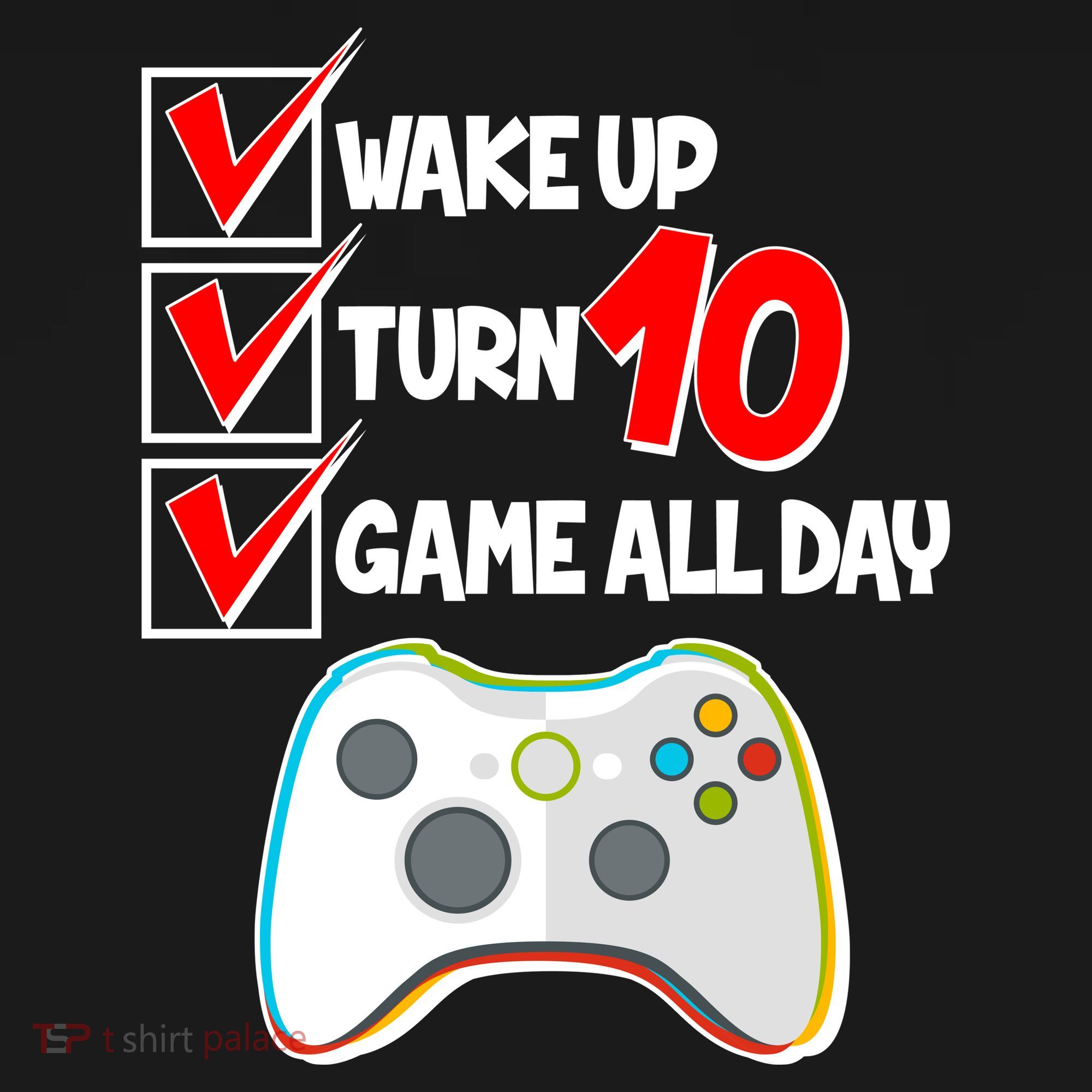 Wake Up Turn Ten Game All Day 10th Birthday Ornament