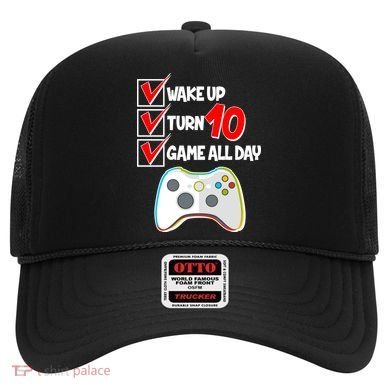 Wake Up Turn Ten Game All Day 10th Birthday Hat