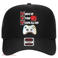Wake Up Turn Ten Game All Day 10th Birthday Hat thumb 0