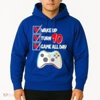 Wake Up Turn Ten Game All Day 10th Birthday Hoodie thumb 2