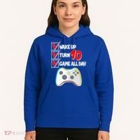 Wake Up Turn Ten Game All Day 10th Birthday Hoodie thumb 5