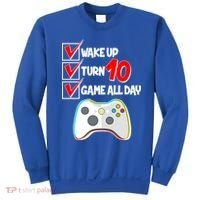 Wake Up Turn Ten Game All Day 10th Birthday Sweatshirt thumb 0