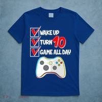 Wake Up Turn Ten Game All Day 10th Birthday T-Shirt thumb 5