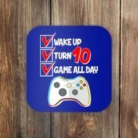 Wake Up Turn Ten Game All Day 10th Birthday Coaster thumb 0