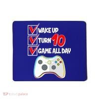 Wake Up Turn Ten Game All Day 10th Birthday Mousepad thumb 0