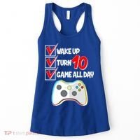 Wake Up Turn Ten Game All Day 10th Birthday Women's Tank Top thumb 0